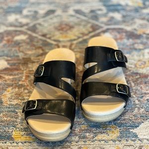 Brand New Black Two-Strap Dansko Sandals S37